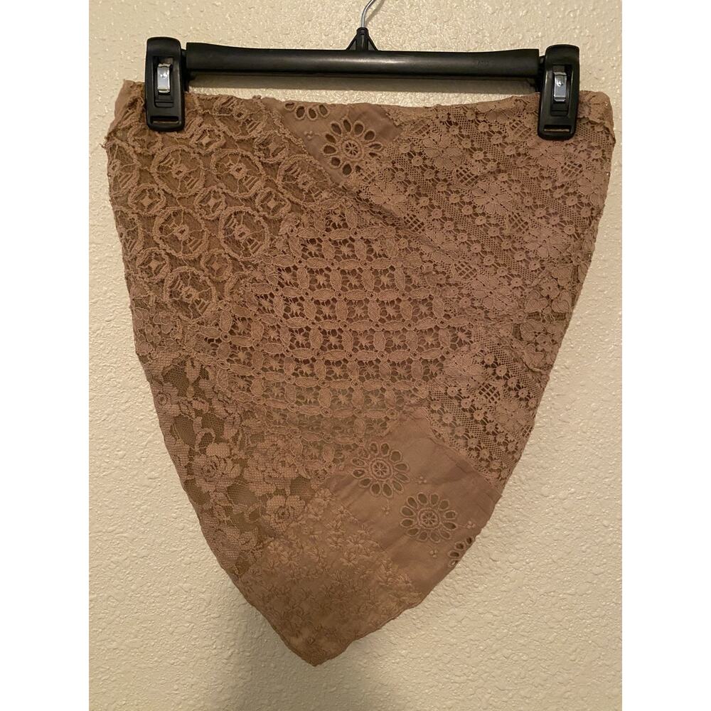 New Free People FP One Raya Lace Bandana Top Cropped Smocked Strapless Size L